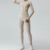 Cropped Full Zip Slim Fit Athletic Jacket
