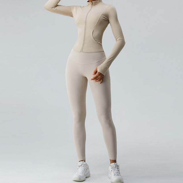 Cropped Full Zip Slim Fit Athletic Jacket