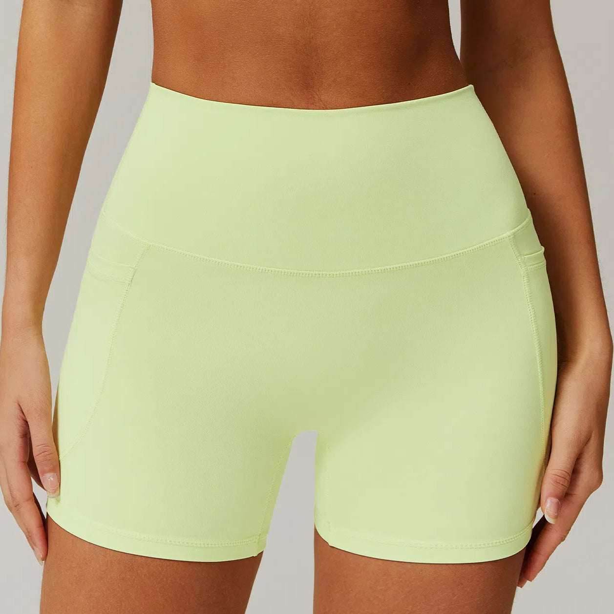 Solid High Waist Yoga Short