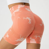Tie Dye Print High Waist Yoga Short