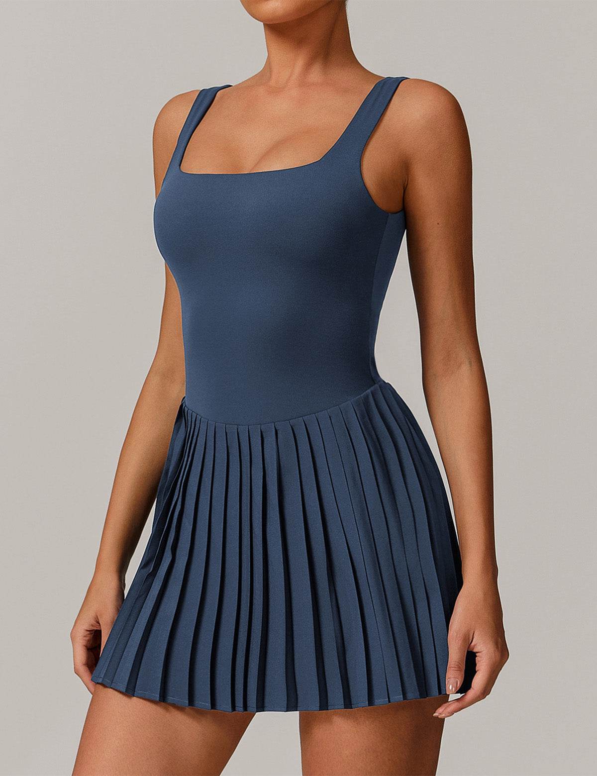 One Piece Tennis Dress With Inside Shorts and Pockets -