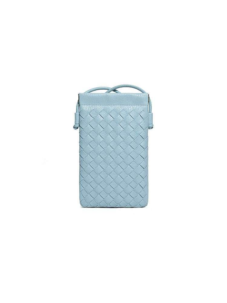 PU Leather Simple Woven Crossbody Bag