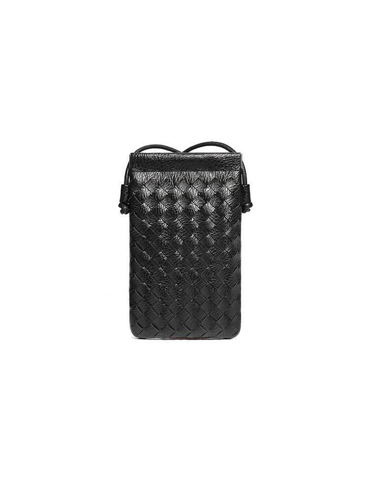 PU Leather Simple Woven Crossbody Bag