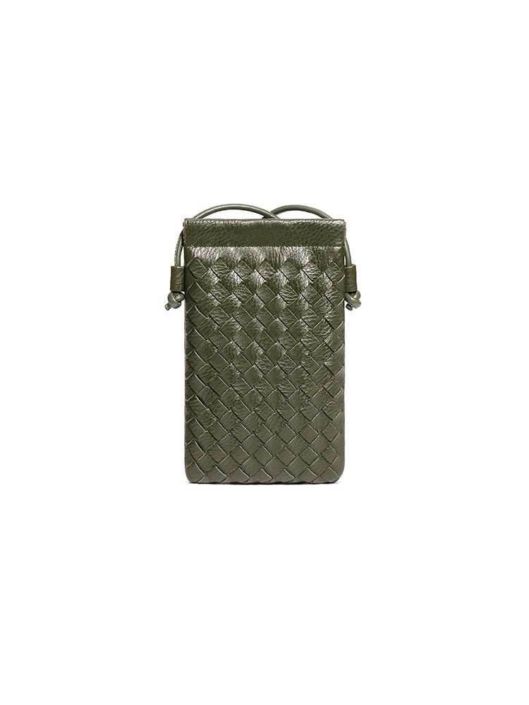 PU Leather Simple Woven Crossbody Bag
