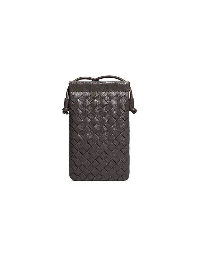 PU Leather Simple Woven Crossbody Bag