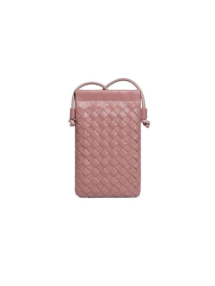 PU Leather Simple Woven Crossbody Bag