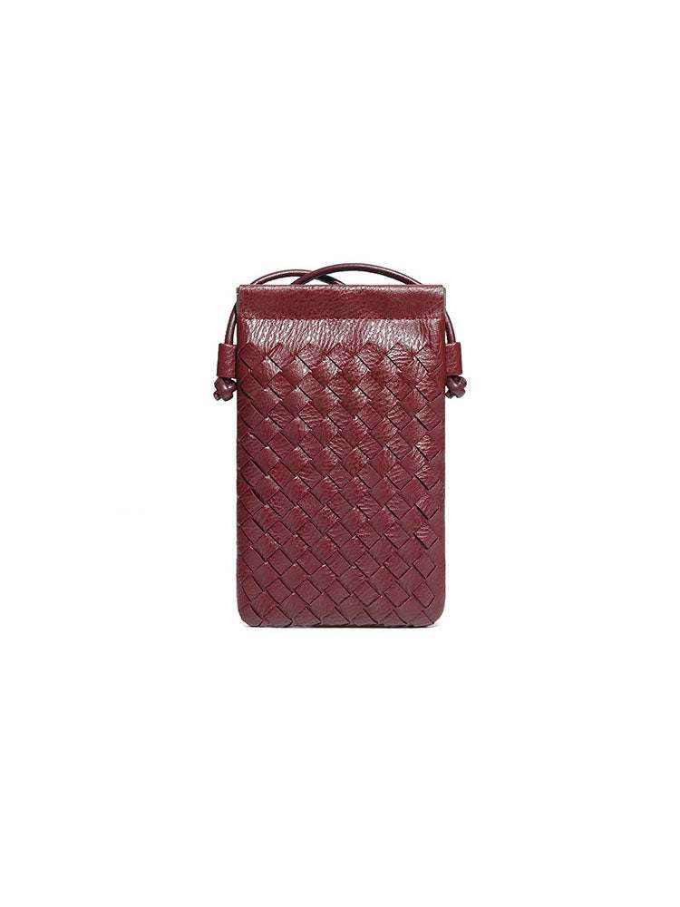 PU Leather Simple Woven Crossbody Bag