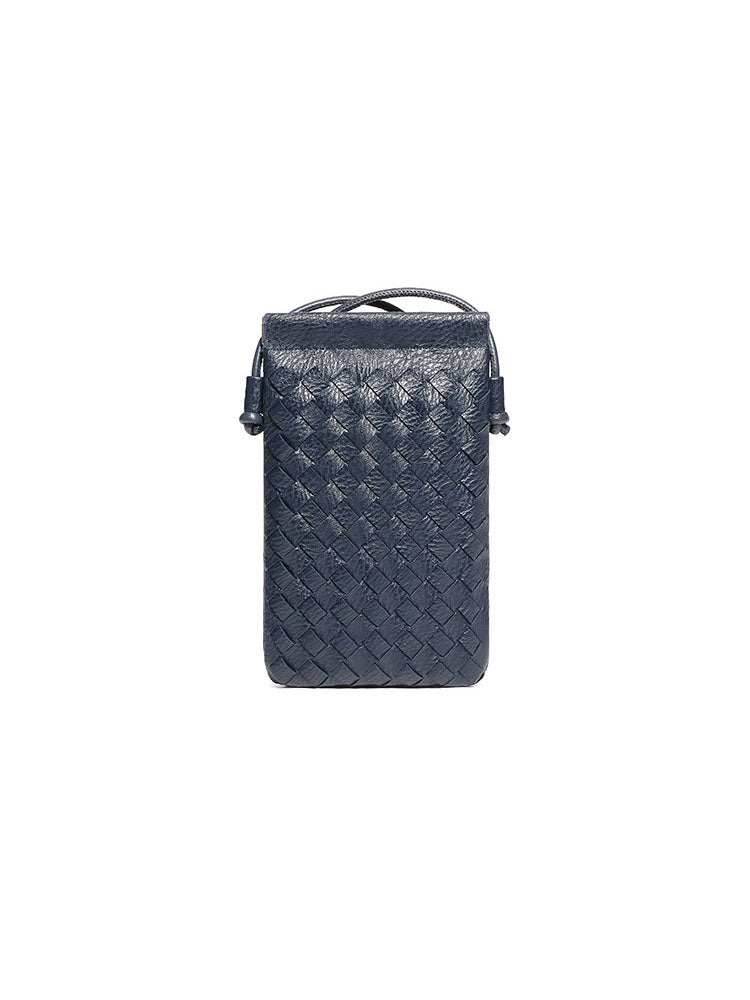 PU Leather Simple Woven Crossbody Bag