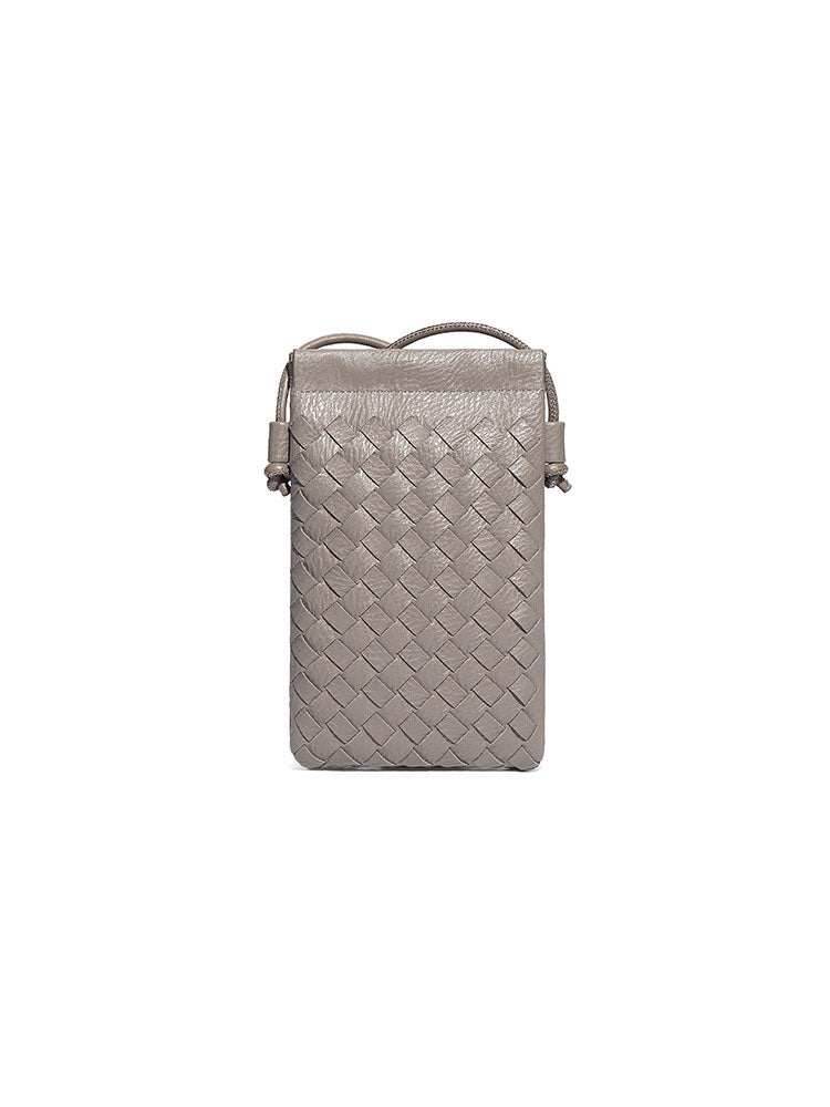 PU Leather Simple Woven Crossbody Bag