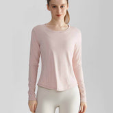 Long Sleeve Round Neckline Yoga T-Shirt
