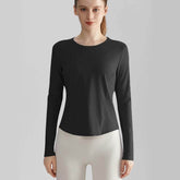 Long Sleeve Round Neckline Yoga T-Shirt