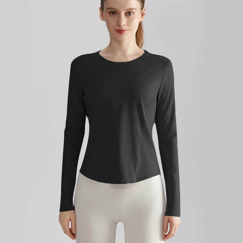 Long Sleeve Round Neckline Yoga T-Shirt
