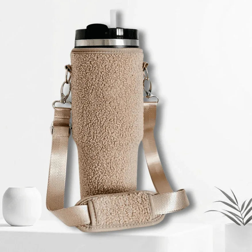 Teddy Velvet 40oz Tumbler Carry Case Neoprene Bottle Sleeve - Coffee