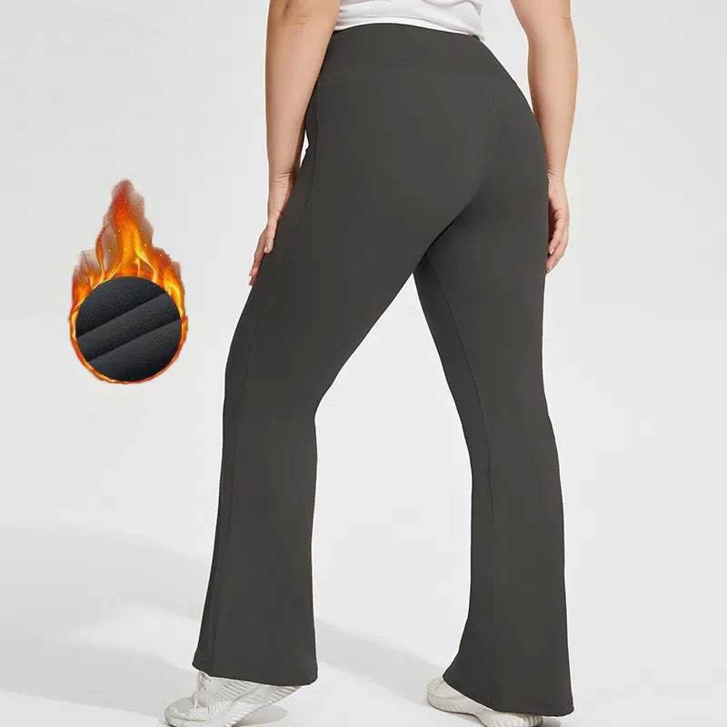 Plus Size High Waist Flared Yoga Pants