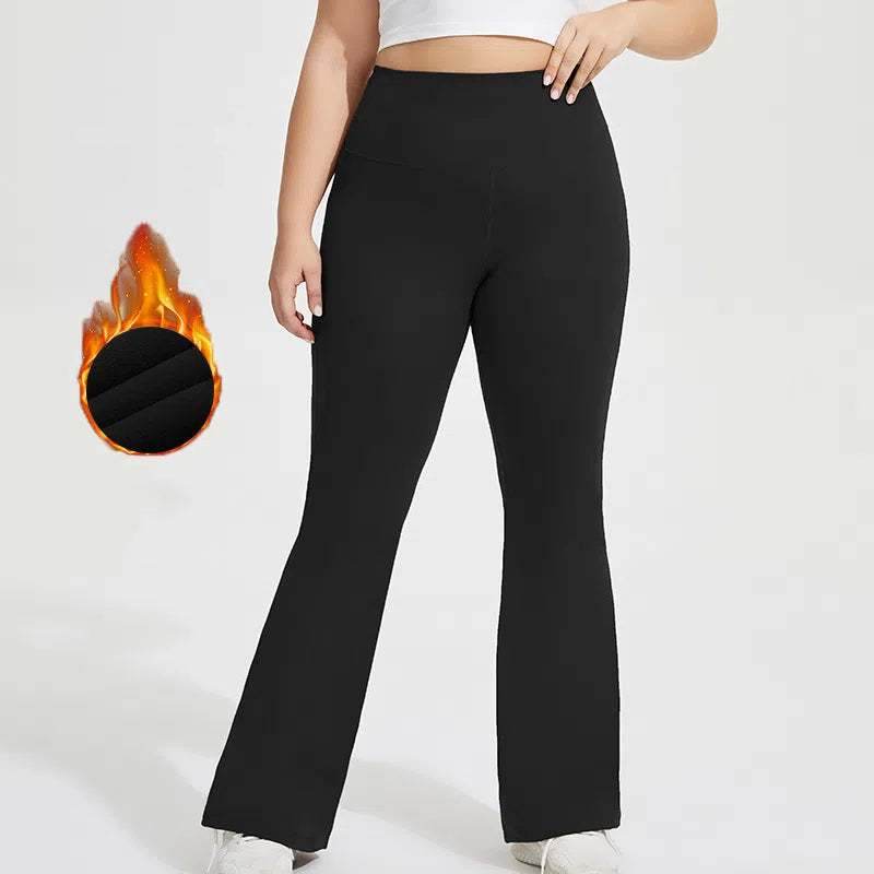 Plus Size High Waist Flared Yoga Pants