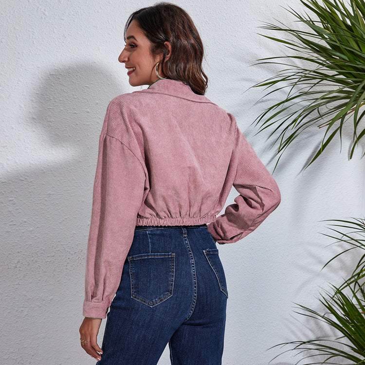 Corduroy Cropped Lapel Jacket