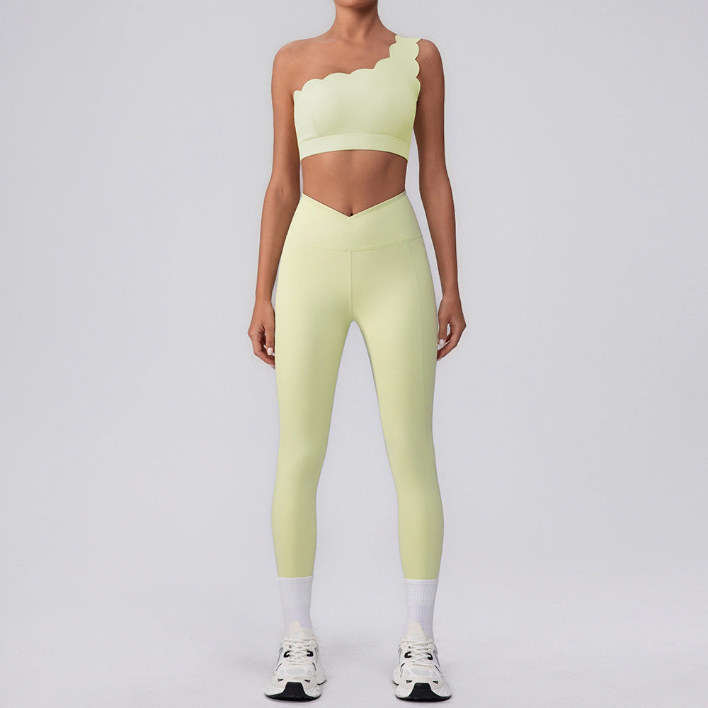 Activewear Sets with One Shoulder Sports Bra and Leggings