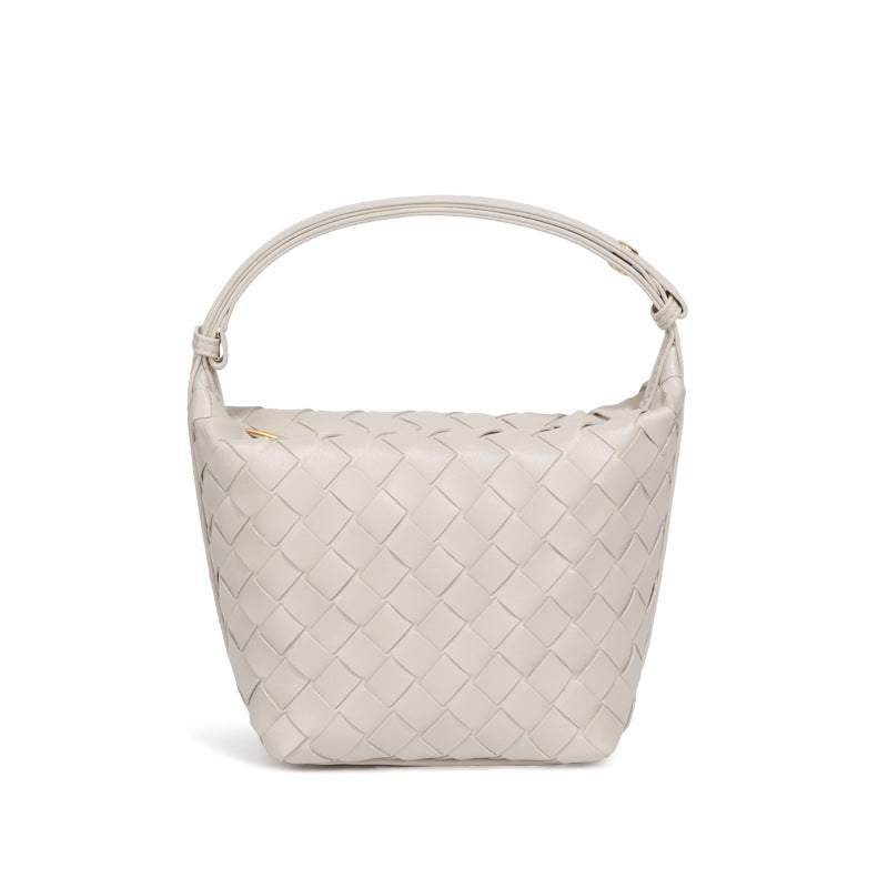 PU Woven Bucket Tote Handbag