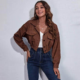 Corduroy Cropped Lapel Jacket