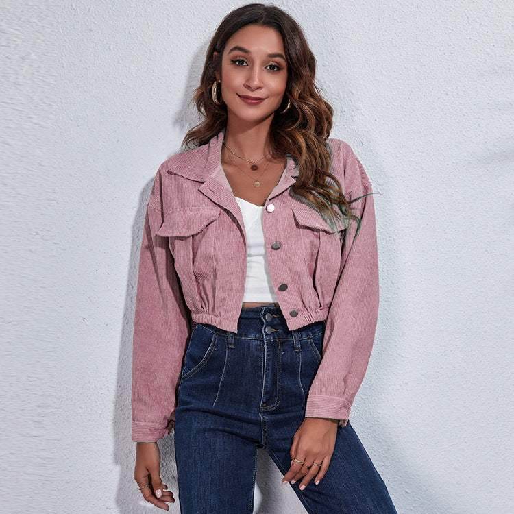 Corduroy Cropped Lapel Jacket