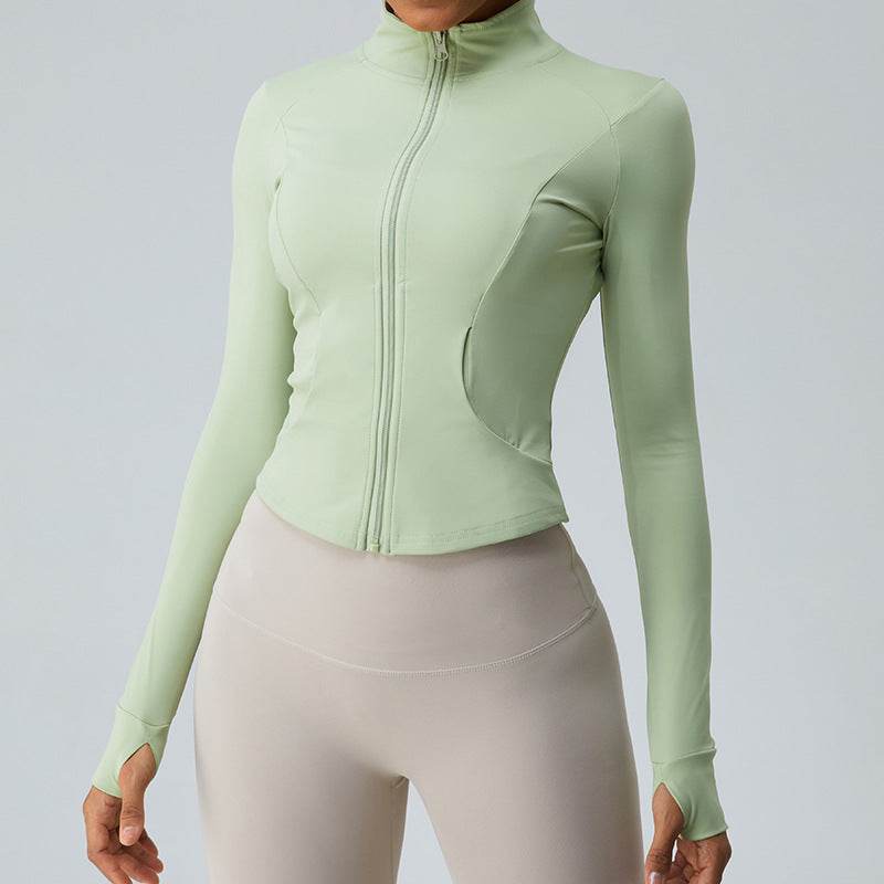 Cropped Full Zip Slim Fit Athletic Jacket