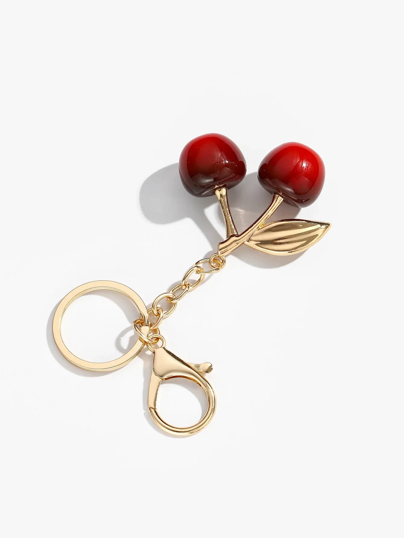 Cherry Charm Keychain - Claret