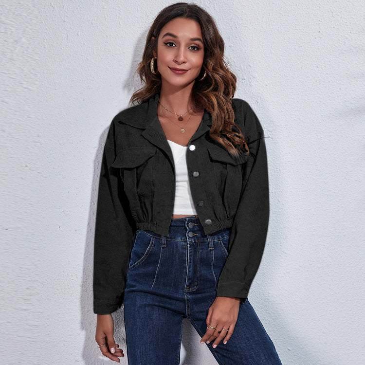 Corduroy Cropped Lapel Jacket