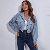 Corduroy Cropped Lapel Jacket