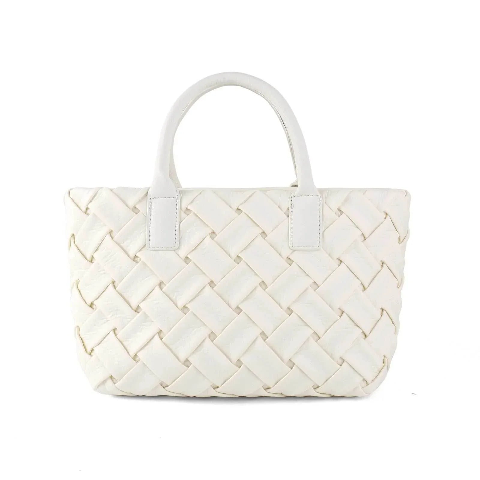 Woven Tote Bag for Women - White