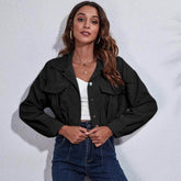 Corduroy Cropped Lapel Jacket