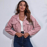 Corduroy Cropped Lapel Jacket