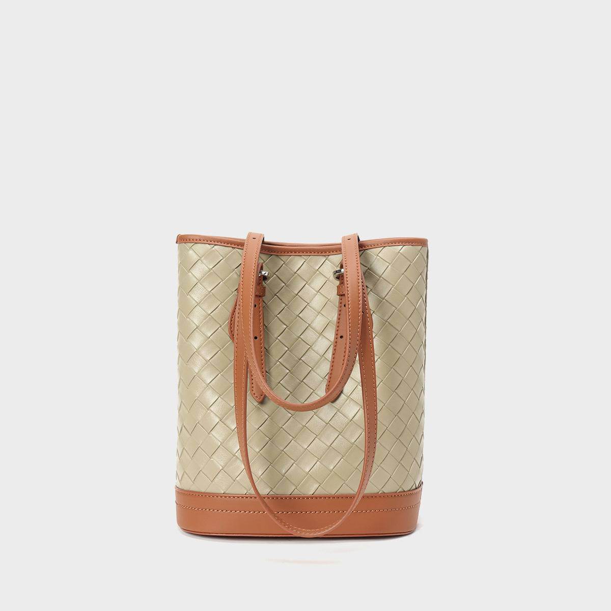 Leather Shoulder Bag Handheld Bucket Bag