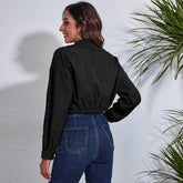 Corduroy Cropped Lapel Jacket