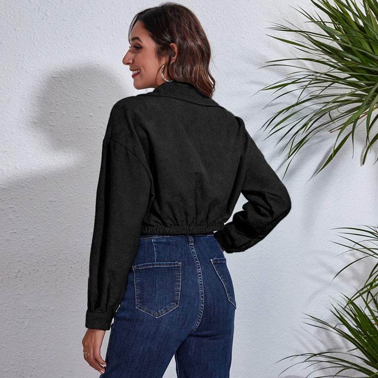 Corduroy Cropped Lapel Jacket