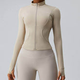 Cropped Full Zip Slim Fit Athletic Jacket
