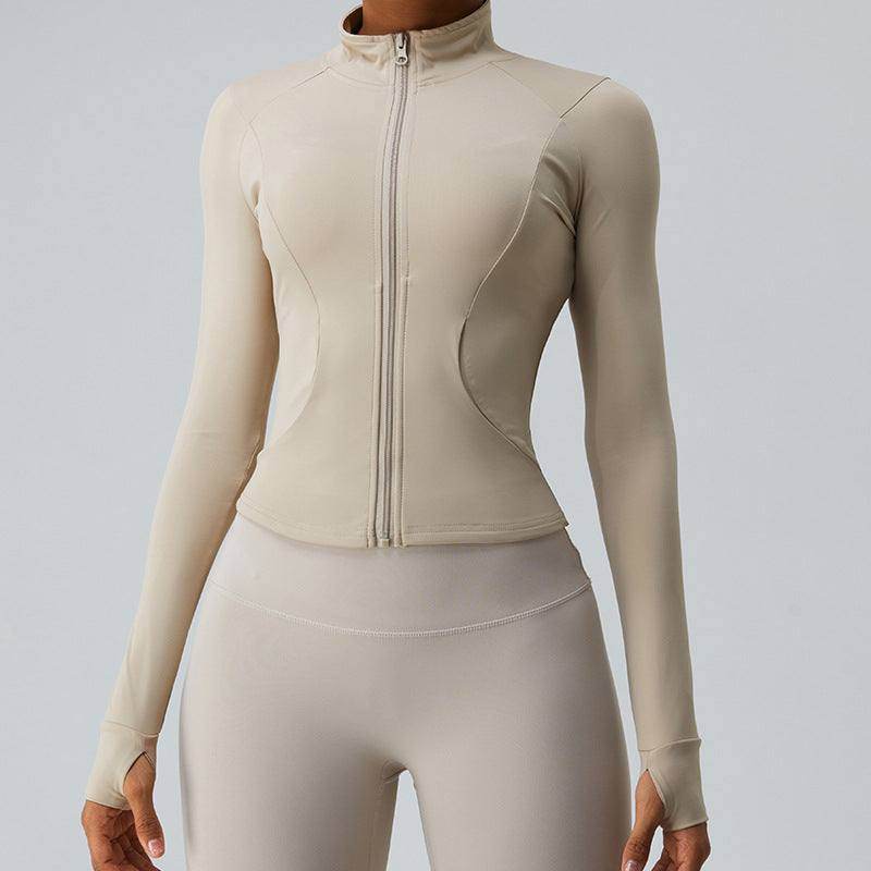 Cropped Full Zip Slim Fit Athletic Jacket