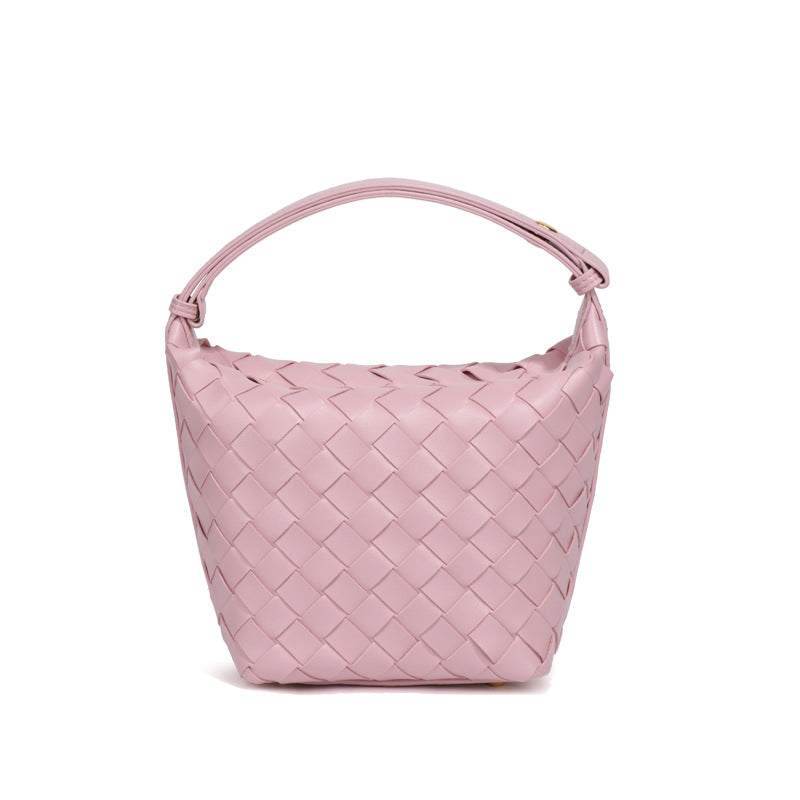 PU Woven Bucket Tote Handbag