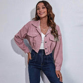 Corduroy Cropped Lapel Jacket