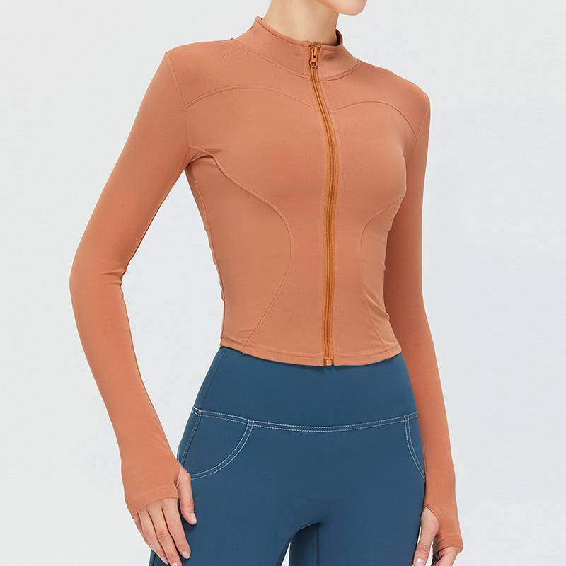 Full Zip Up Yoga Jacket with Thumb Hole