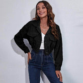 Corduroy Cropped Lapel Jacket