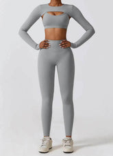 Gym Wear Set With Crop Top and Leggings