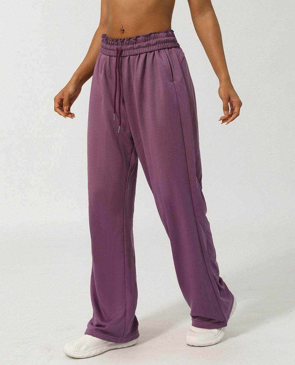 Women Elastic High-Waist Wide Leg Sweatpants