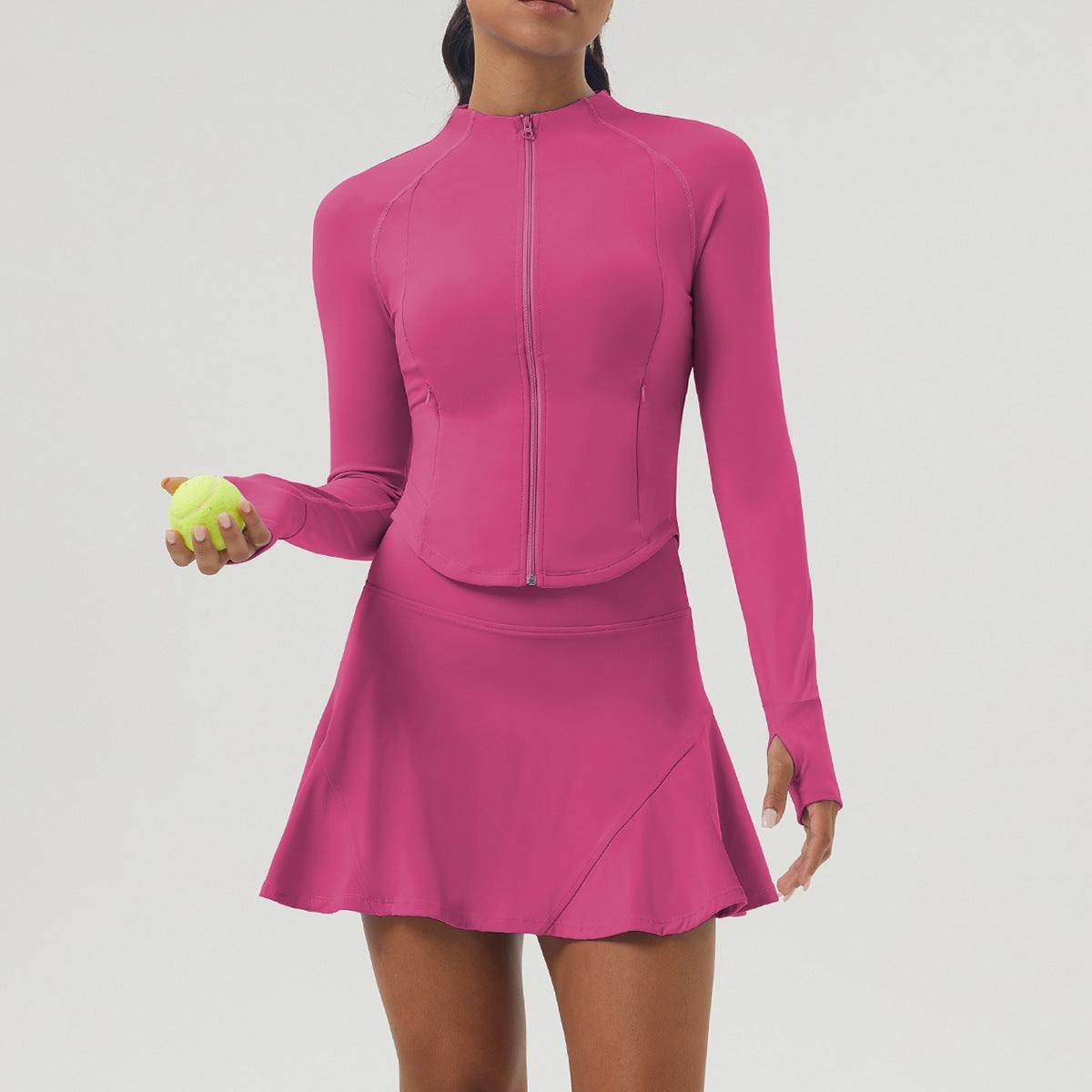 Sports Tennis Dress Set With Jacket and Skirt