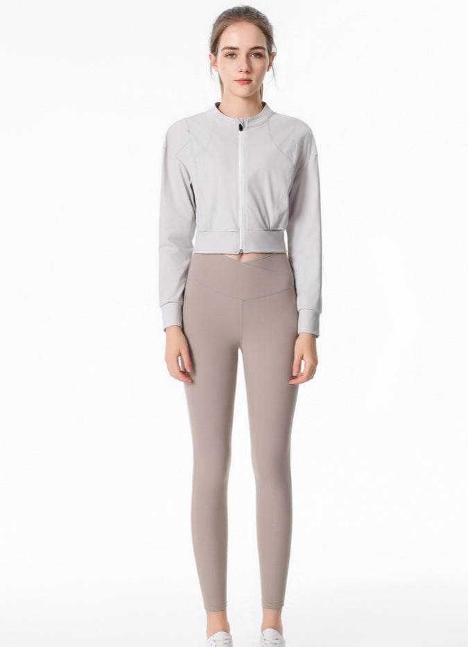 Ribbed Crop Workout Jacket