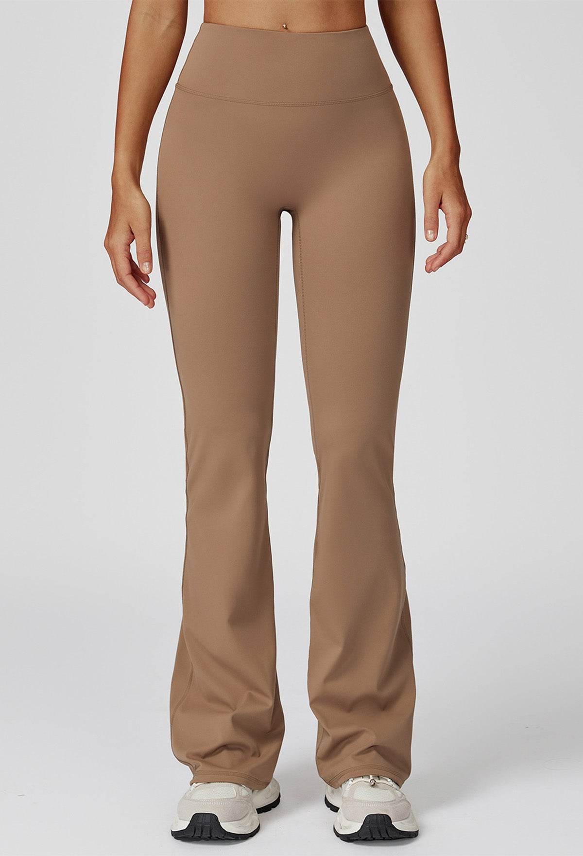No Front Seam High Waist Sports Flared Leg Pants