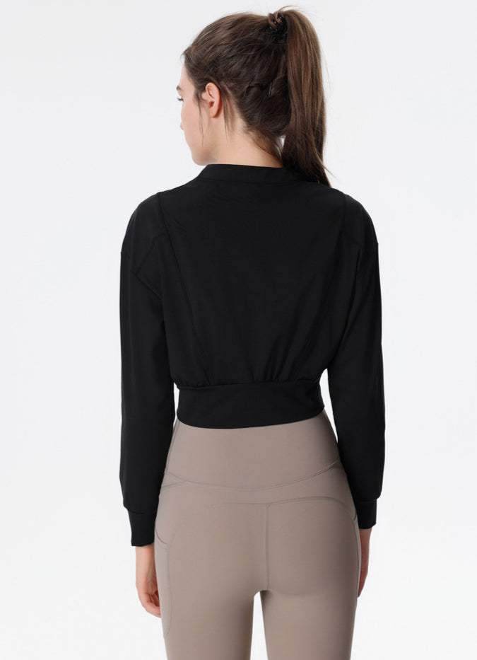 Ribbed Crop Workout Jacket