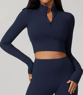 Zipper Yoga Long Sleeve T-Shirt