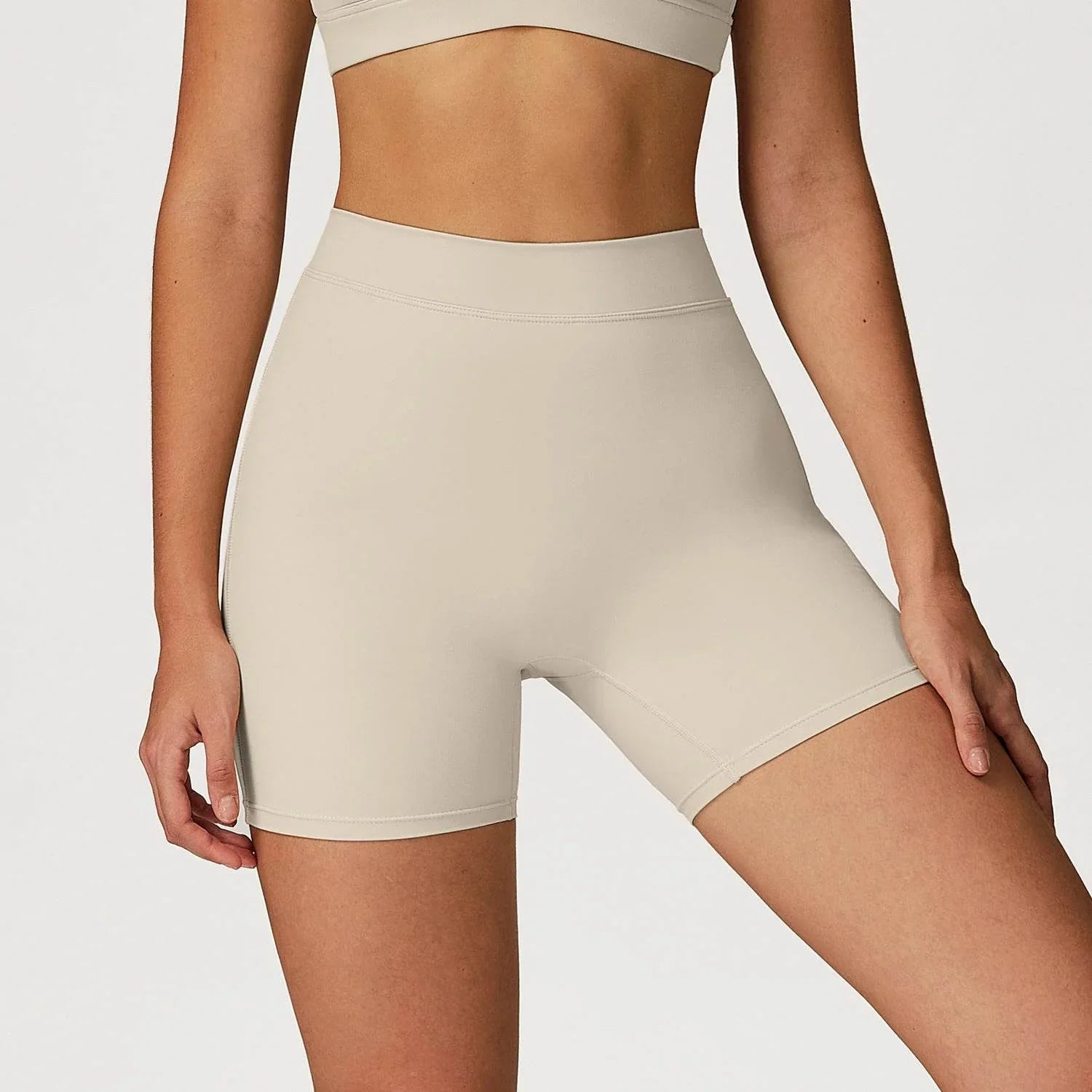 No Front Seam High Waist Yoga Shorts -