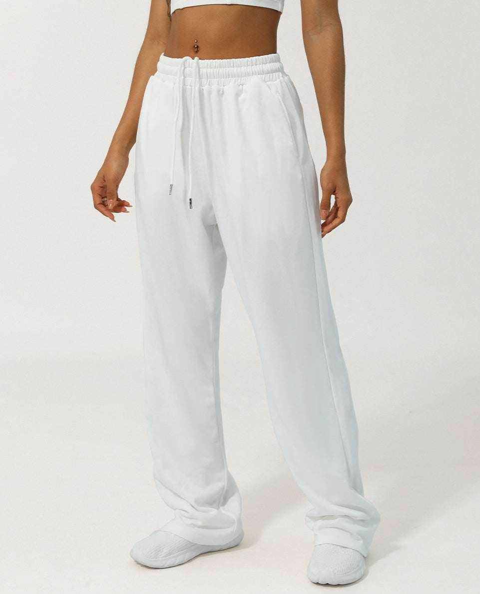 Women Elastic High-Waist Wide Leg Sweatpants