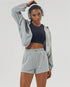 Loose Sports Set with Full Zip Hooded and Adjustable Short